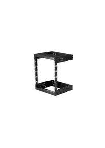 StarTech.com Offenes 2-Pfosten-Rack mit einstellbarer Tiefe, 12U, Stahl, 90kg, Schwarz - RK12WALLOA
