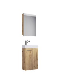 Mid.you G&auml;stebad , Honigeiche , Holzwerkstoff , 41 cm , h&auml;ngend , Badezimmer, Badm&ouml;belsets & -serien, G&auml;stebad