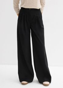 Bundfaltenhose mit Bequembund in schwarz, Gr&ouml;sse 42, bonprix