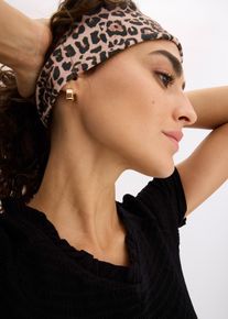 Lot de 2 bandeaux &agrave; cheveux en marron, Taille Onesize, 95% coton, Couleur/Motif: marron/noir, bonprix