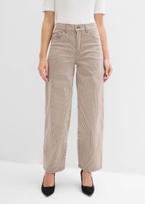Ballon Fit-Hose mit Streifen in braun, Gr&ouml;sse 52, 98% Baumwolle, bonprix