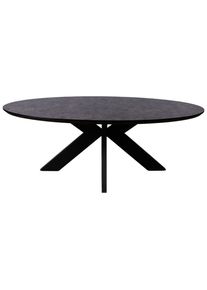 Mid.you Esstisch , Braun , Metall, Kunststoff, Holzwerkstoff , oval , Flachrohr , 120x76x220 cm , Esszimmer, Esstische, Esstische