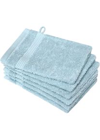 Dyckhoff, Waschhandschuh &raquo;Planet&laquo; 450 g/m&sup2;, aus reiner Baumwolle, trocknergeeignet, bleu, Walkfrottier, B/L: 16 cm x 21 cm