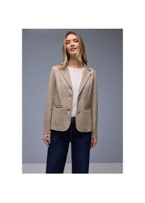 Street One, Unisex, Street One Jackenblazer Rippstrick‐Look mit Reverskragen, mit Viskose, light terra mocha meliert, 40, Rippstrukturblazer f&uuml;r 