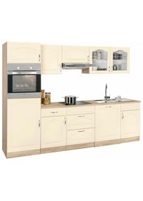 Wiho-K&uuml;chen Wiho K&uuml;chen, wiho K&uuml;chen &raquo;Linz&laquo; ohne E-Ger&auml;te, Breite 280 cm, k&uuml;che: gelb, korpus: sonoma eichefarben, arbeitsplatte: sonoma eichefarben, B/H/T: 280 