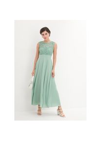 bonprix, Unisex, bonprix Maxikleid &raquo;Maxikleid mit Spitze&laquo; f&uuml;r festliche Anl&auml;sse, vollst&auml;ndig gef&uuml;ttert, taillierte Passform, pastellgr&uuml;n (l&auml;nge: 