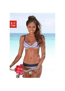 s.Oliver, Unisex, s.Oliver B&uuml;gel-Bikini-Top &raquo;Barcelona&laquo; mit modernem Ethno-Print, blau, ros&eacute;, gestreift, 36, Cup B, Mit modernen Ethno-Print
