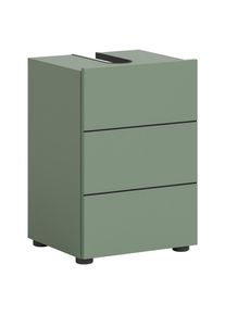 Mid.you Waschbeckenunterschrank Vira , Weiss, Weiss Hochglanz , Holzwerkstoff , 1 F&auml;cher , 38x56x34 cm , FSC MIX , stehend , Badezimmer, Badezimmerschr&auml;nke, Waschbeckenunterschr&auml;nke