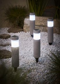 Solar Dekoleuchte Weg Beleuchtung (4er Pack) in grau, 29 cm, bonprix