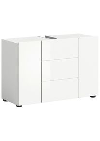 Mid.you Waschbeckenunterschrank , Weiss, Weiss Hochglanz , Holzwerkstoff , 1 F&auml;cher , 82x56x34 cm , FSC MIX , stehend , Badezimmer, Badezimmerschr&auml;nke, Waschbeckenunterschr&auml;nke