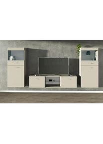 borchardt M&ouml;bel Borchardt M&ouml;bel, borchardt M&ouml;bel Wohnwand &raquo;Scala, moderne Mediawand mit Vitrinen und Lowboard&laquo; Komplett-Set, kaschmir, Holzwerkstoff