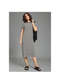 Flashlights, Unisex, Shirtkleid wadenlange Schnittform, aus Single Jersey, mit gestreifter Optik, schwarz, gestreift, 36/38, N-Gr, Shirtkleid mit 