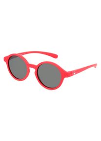 OKIDOKI SAMMY SUN LITTLE (3-5) | Lunettes de soleil unisexe | Panto | Monture: Plastique Rouge Mat | Couleur du verre: Gris Uni