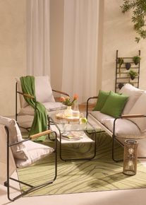 Wandregal mit 6 Pflanzt&ouml;pfen in schwarz, 100x50 cm, bonprix