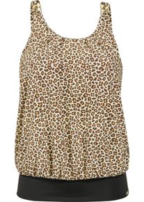 feel good Damen Oversized-Tankini-Top schwarz-champagner-bedruckt