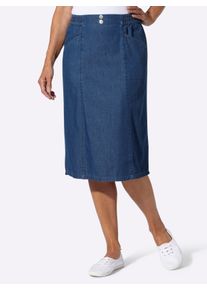 WITT Damen Jeansrock mit dekorativen Kn&ouml;pfen, blue-stone-washed, Gr&ouml;&szlig;e 54, 100% Baumwolle