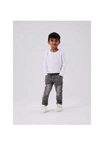 name it, Herren, Schlupfjeans &raquo;NMMRYAN SLIM SWE JEANS 2472-TH NOOS&laquo; im Jogging Style, medium grau denim, 80, N-Gr, Verstellbarer Bund mit Kordelzug 