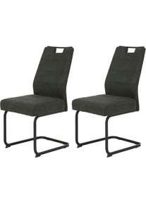 Hela, Hela Freischwinger &raquo;KERTIN&laquo; (Set) 2 Stk.XL Sitzbreite, Griff, Federkorb, 140kg belastbar, vintage anthrazit, schwarz, Metall, Polyester, Stoff, 