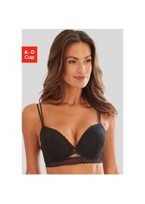 Vivance, Push-up-BH &raquo;Viola&laquo; mit Spitze aus anteilig recyceltem Polyamid, sexy Dessous, schwarz, 70, Cup D, Push-up-BH