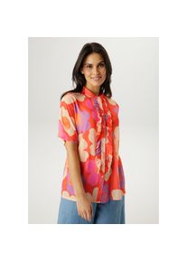 Aniston Selected, Unisex, Aniston SELECTED Chiffonbluse kleiner Stehkragen und l&auml;ngs verlaufende Volants - NEUE KOLLEKTION, orange, flieder, beige, 