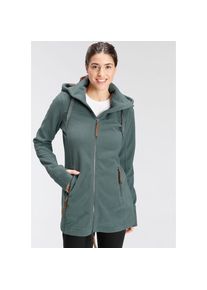 Polarino, Unisex, Fleecejacke mit Kapuze aus Fleece, atmungsaktiv, schnell trocknend, graugr&uuml;n, 34, Funktionelle Fleecejacke f&uuml;r kalte Tage, h&auml;lt dich