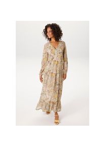 Aniston Casual, Unisex, Aniston CASUAL Maxikleid mit pastellfarbenen Blumendruck - NEUE KOLLEKTION, wollwei&szlig;, gelb, hellgr&uuml;n, hellt&uuml;rkis, hellbraun, 