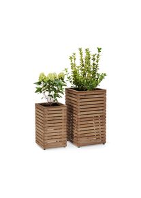 Tchibo - Pflanzs&auml;ulen-Set &raquo;Tinus&laquo; - 45x45x80cm - schwarz - Holz / Stahl / Polyethylen