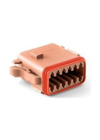 Amphenol Industrial Bo&icirc;tier de Connecteur, Prise, 2 Rang&eacute;es, 12 P&ocirc;les ,D&eacute;trompage D, Orange - AT06-12SD