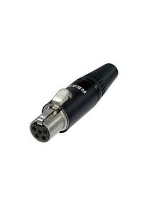 REAN Mini XLR Connector, Socket, Straight, Cable Mount, Poles - 5 - RT5FC-B