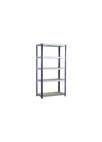 realspace Pro RS PRO Lagerregale, 5 Regale, 265 kg, verzinkter Stahl, 1.8m, Blau/silber - 7719180