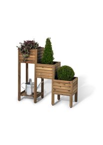 Tchibo - Jardini&egrave;re en escalier &laquo; Tinus &raquo; avec &eacute;tag&egrave;re - marron