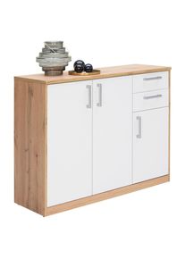 Xora Kommode , Eiche Artisan , Holzwerkstoff , 3 F&auml;cher , 2 Schublade(n) Schubladen , 106x84x36 cm , Typenauswahl , Kleinm&ouml;bel, Kommoden, Kommoden