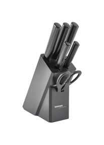 Homeware Profession. Messerblock , Schwarz , Holz, Metall, Kunststoff , 7-teilig , Kautschukholz , vollmassiv , Lfgb , K&uuml;chenmesser, Messerbl&ouml;cke