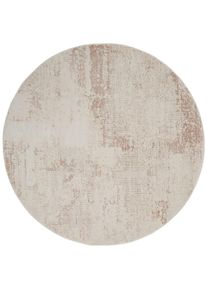 Novel Vintage-Teppich , Beige , Textil , Abstraktes , rund , Oeko-Tex&reg; Standard 100 , Teppiche & B&ouml;den, Teppiche, Moderne Teppiche