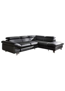 Mid.you Wohnlandschaft , Schwarz , Textil , Ottomane rechts, L-Form , 266x214 cm , Made in EU , Wohnzimmer, Sofas & Couches, Wohnlandschaften, Ecksofas mit Schlaffunktion