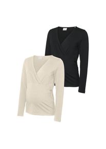 MAMALICIOUS, Unisex, Umstandsshirt &raquo;MLKERRIE TESS LS JRS TOP 2-P NOOS&laquo; Packung, 2 Stk., birch pack:schwarz, XS, 2-er Pack Shirts von MAMALICIOUS