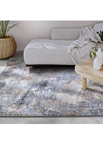 Villeroy & Boch Villeroy & Boch, Teppich &raquo;Joseph&laquo; rechteckig 7 mm H&ouml;he Vintage, Fransen, Wohnzimmer, Schlafzimmer, Modern, Kurzflor, Flur, blau, Polyester, 7 mm