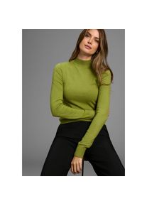 HECHTER PARIS, Unisex, HECHTER PARIS Stehkragenpullover mit edler Knopfleiste auf der Schulter - NEUE KOLLEKTION, gr&uuml;n m&eacute;lange, 44, Stehkragenpullover