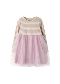 name it, Unisex, Minikleid &raquo;NMFTAIAS LS TULLE DRESS&laquo;, dawn pink stripes:cloud dancer, 128, N-Gr, Kurzes Kleid von name it f&uuml;r Unisex
