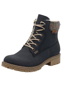 Rieker, Unisex, Winterstiefelette , Schn&uuml;rboots, Stiefelette mit wasserabweisender RiekerTEX-Membran, nachtblau, 38, Winterstiefelette mit 