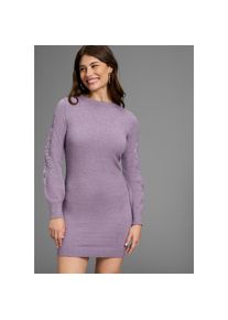 Laura Scott, Unisex, Strickkleid Ohne Taschen mit besonderem Spitzendetail - NEUE KOLLEKTION, lila, melange, 34, N-Gr, Strickkleid in femininer Optik 