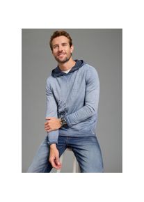 Kangaroos, Herren, Kangaroos Langarmshirt schmale Passform, Langarm, mit Kapuze, aus Single Jersey, navy, XL, Langarmshirt aus Single Jersey mit 