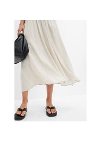 bonprix, Unisex, bonprix Maxirock &raquo;Maxirock mit G&uuml;rtel (2-tlg.Set)&laquo; Set, 2 mit G&uuml;rtel, Maxil&auml;nge, ausgestellte Passform, mit Eingrifftaschen, beige, 