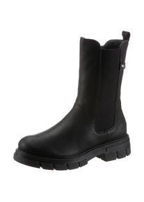 Rieker, Unisex, Chelseaboots , Stiefelette, Blockabsatz, Boots mit breitem Stretcheinsatz, schwarz, 38, Klassischer Boots mit Profilsohle