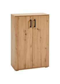 Xora Schuhschrank , Eichefarben , Kunststoff , 5 F&auml;cher , 70x106x33.5 cm , Garderobe, Schuhaufbewahrung, Schuhschr&auml;nke