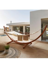 Ambia Garden H&auml;ngematte , Braun, Beige , Holz, Textil , Eukalyptusholz,Eukalyptusholz , massiv , 320x120x120 cm , Gartenm&ouml;bel, Gartenliegen