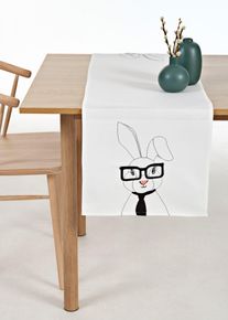 Tischl&auml;ufer mit Hasen Stickerei in beige, 40x140 cm, bonprix