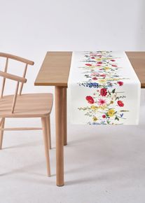 Tischl&auml;ufer mit Blumen Druck wasserabweisend in bunt, 40x140 cm, bonprix