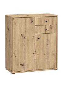 Kommode , Eiche Artisan , Holzwerkstoff , 2 F&auml;cher , 2 Schubladen , 85.5x34.8x73.7 cm , Typenauswahl, Beim&ouml;bel erh&auml;ltlich, stehend , Kleinm&ouml;bel, Kommoden, Kommoden