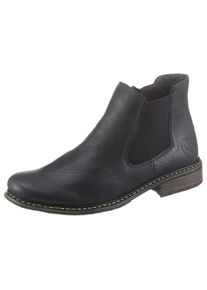 Rieker, Unisex, Stiefelette , Boots, Blockabsatz, Stretch, mit seitlichem Reissverschluss, dunkelblau, 40, Obermaterial aus pflegeleichtem 